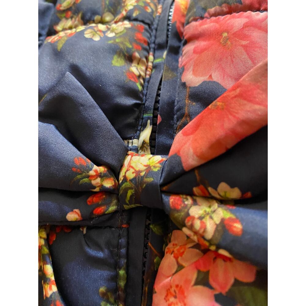 Little Me Floral 4T Quilted Puffer Jacket Warm Cozy Cottagecore - Picture 4 of 5